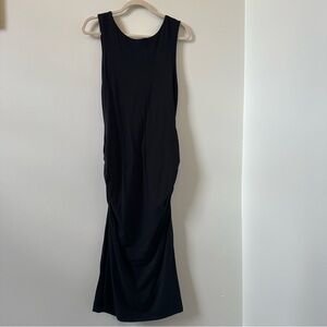 Athleta black jersey ruched dress size large
